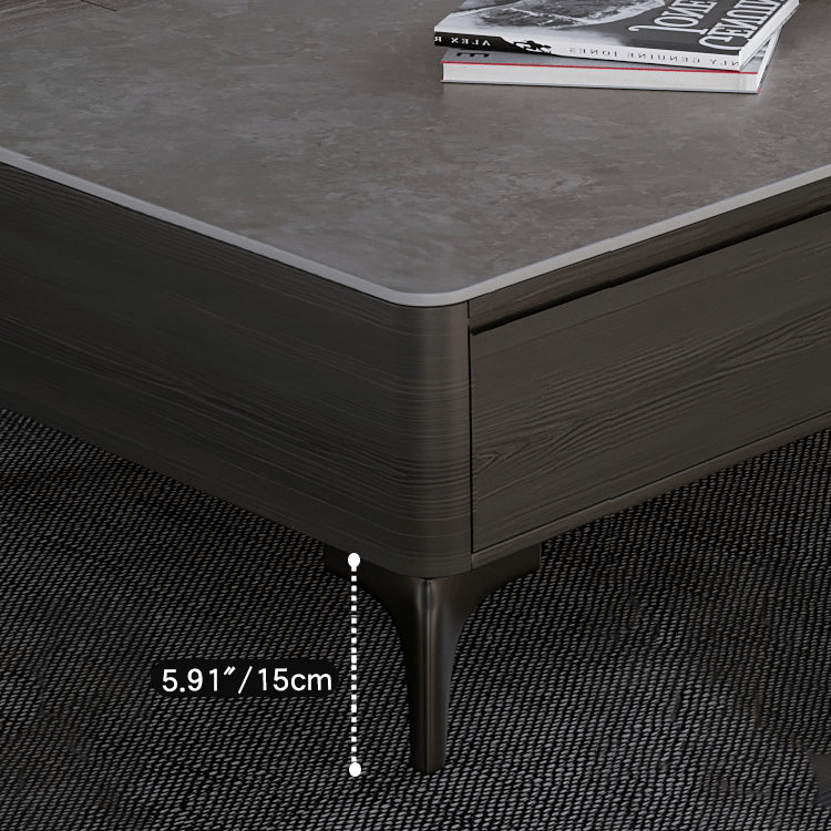 Stylish Pine Multi-Layer Board Tea Table with Modern Sintered Stone Surface faml-305