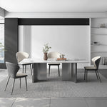 Sleek Modern Table - White Glossy, Black Matte, Grey Marble, Solid Wood, Plywood, Stainless Steel faml-700