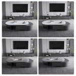 Stylish White Glossy Tea Table with Matte Grey Marble Top and Durable Plywood & Metal Frame faml-701