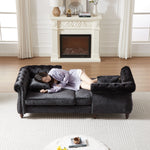 81-inch Chenille Face-to-face Chaise Lounge with Two Pillows,Nailhead trim,Button Tufted Design and Rolled Arms for Lounge, Living room and Office W834S00319-djyc