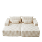 87" Oversized Sectional Lounge Chaise,No Assembly Required,Cloud Plush Loveseat with Reclining Sofa Bed,Fluffy Modern Sleeper Chair for Indoor Living Room Bedroom W834S00320-djyc