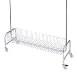Garment Rack with Basket on Wheels Rolling Clothes Rack for Hanging Clothes Heavy Duty Garment Rack,2 pcs in one carton W1903P203897-djyc