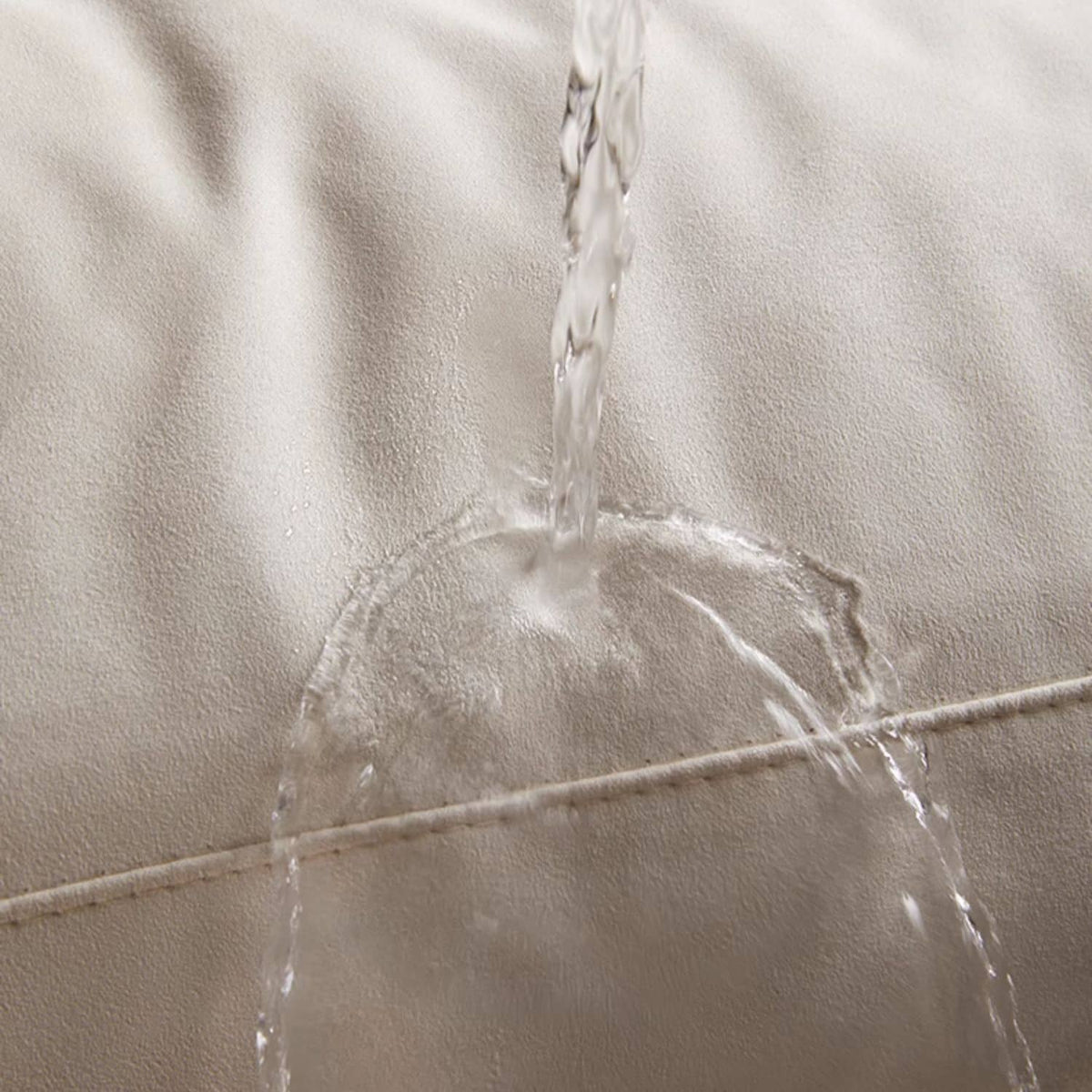 Elegant Light Brown Sofa with Beige and Ash Wood Accents and Stainless Steel Figure - Cotton and Faux Leather Upholstery fbby-1378