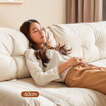 Elegant Light Brown Sofa with Beige and Ash Wood Accents and Stainless Steel Figure - Cotton and Faux Leather Upholstery fbby-1378