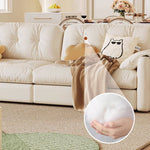 Elegant Light Brown Sofa with Beige and Ash Wood Accents and Stainless Steel Figure - Cotton and Faux Leather Upholstery fbby-1378