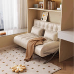 Modern Beige & Black Orange Accented Stainless Steel Faux Leather Sofa fbby-1382