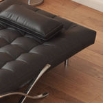 Modern Beige & Black Orange Accented Stainless Steel Faux Leather Sofa fbby-1382