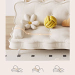 Stylish Beige and Orange Faux Leather Sofa with Pine Wood Accents fbby-1383