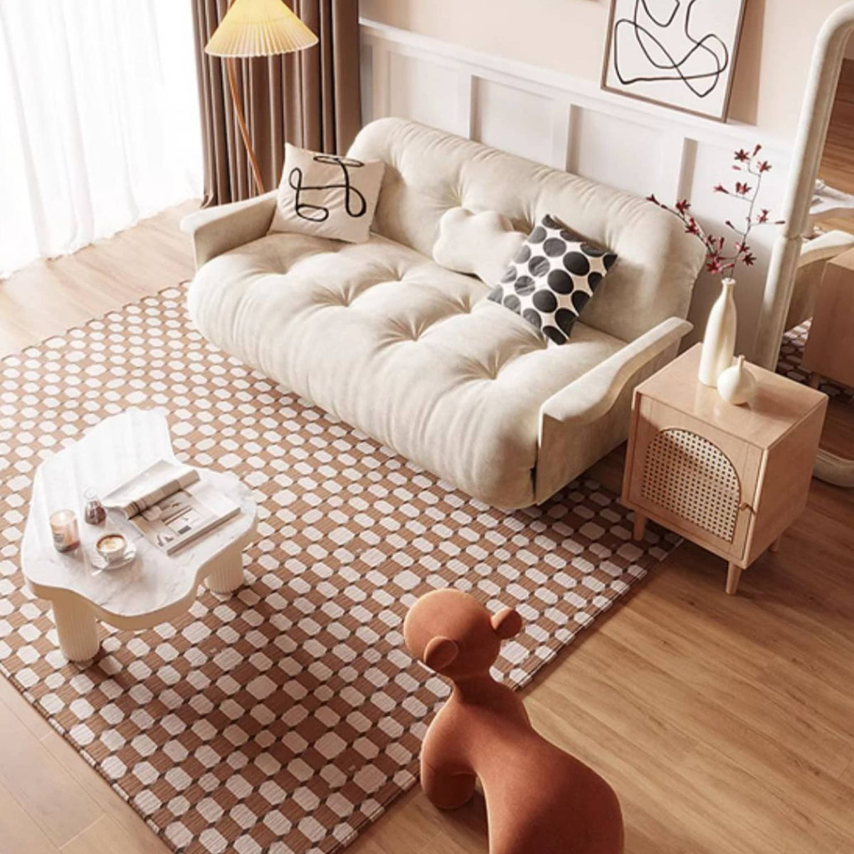 Luxurious Beige Leathaire Sofa - Ultimate Comfort and Style for Your Living Room fbby-1395