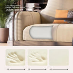 Elegant Ash Wood Pine Sofa with Unique Curved Design and Plush Cushions - Perfect for Modern Living Spaces fbgym-4749