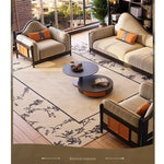 Elegant Ash Wood Pine Sofa with Unique Curved Design and Plush Cushions - Perfect for Modern Living Spaces fbgym-4749