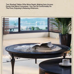 Elegant Ash Wood and Glass Coffee Table Set – Modern Living Room Centerpieces fbgym-4750