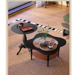Stylish Ash Wood and Glass Coffee Table with Rounded Corners – Perfect for Modern Living Spaces fbgym-4752