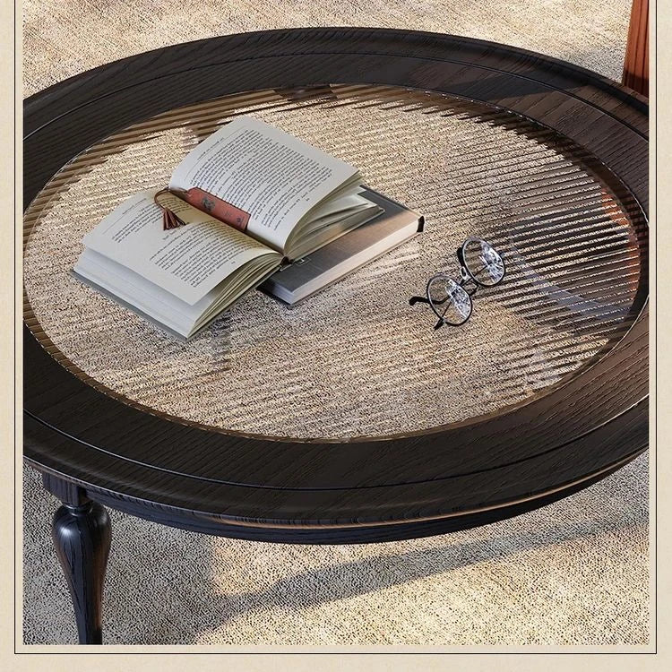 Elegant Ash Wood and Glass Coffee Table - Timeless Design for Modern Living Rooms fbgym-4753
