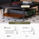 Stylish Ash Wood Coffee Table – Modern Design for Living Room and Workspace – Oval Shape, Perfect for Small Spaces – Easy to Assemble and Elegant Finish fbgym-4754
