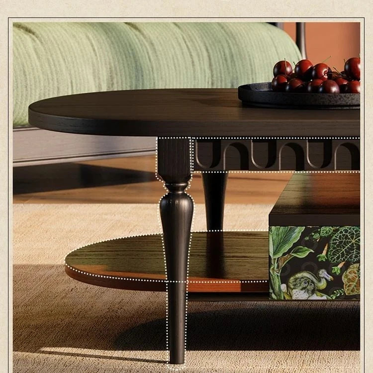 Stylish Ash Wood Coffee Table – Modern Design for Living Room and Workspace – Oval Shape, Perfect for Small Spaces – Easy to Assemble and Elegant Finish fbgym-4754