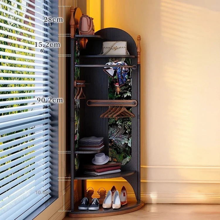 Stylish Ash Wood Storage Rack with Glass Accent - Perfect for Organizing Your Space! fbgym-4755