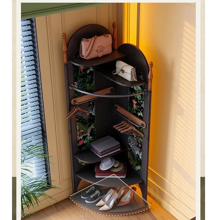 Stylish Ash Wood Storage Rack with Glass Accent - Perfect for Organizing Your Space! fbgym-4755