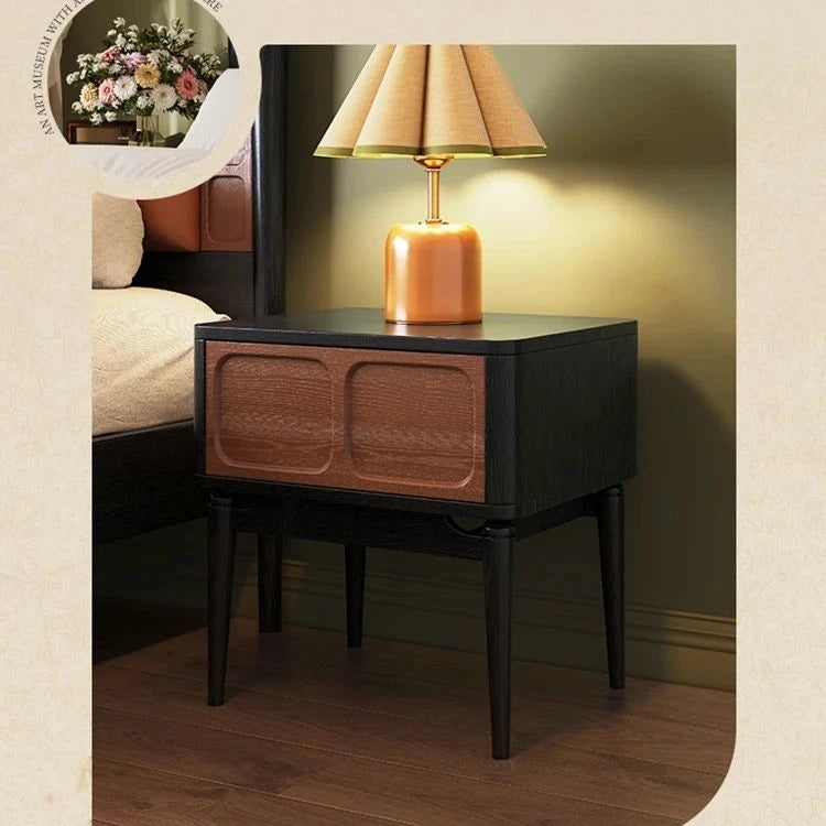 Modern Ash Wood Bedside Cupboard with Elegant Design and Storage Solution for Your Bedroom fbgym-4756