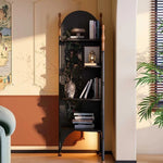 Stylish Ash Wood Storage Rack - Elegant Corner Bookshelf Unit for Modern Home Décor fbgym-4757