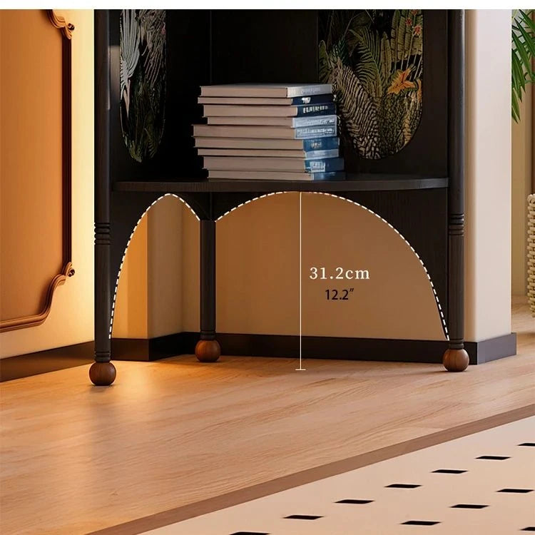 Stylish Ash Wood Storage Rack - Elegant Corner Bookshelf Unit for Modern Home Décor fbgym-4757