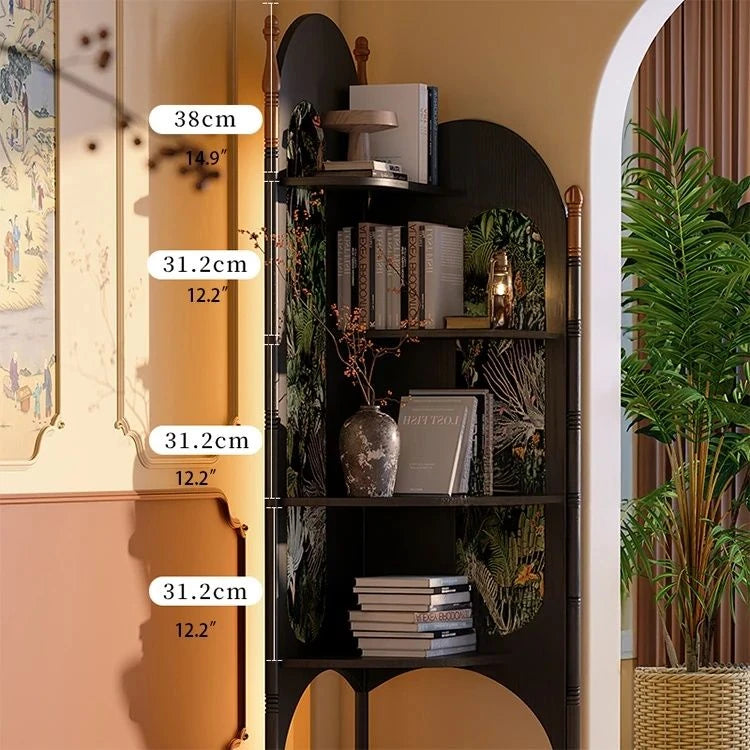 Stylish Ash Wood Storage Rack - Elegant Corner Bookshelf Unit for Modern Home Décor fbgym-4757