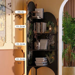 Stylish Ash Wood Storage Rack - Elegant Corner Bookshelf Unit for Modern Home Décor fbgym-4757