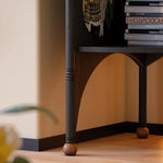Stylish Ash Wood Storage Rack - Elegant Corner Bookshelf Unit for Modern Home Décor fbgym-4757