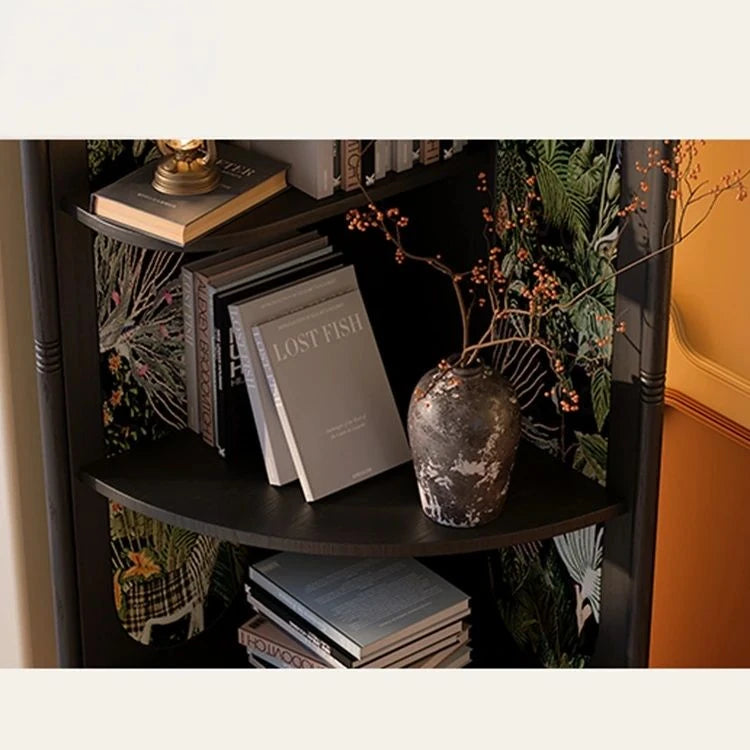 Stylish Ash Wood Storage Rack - Elegant Corner Bookshelf Unit for Modern Home Décor fbgym-4757