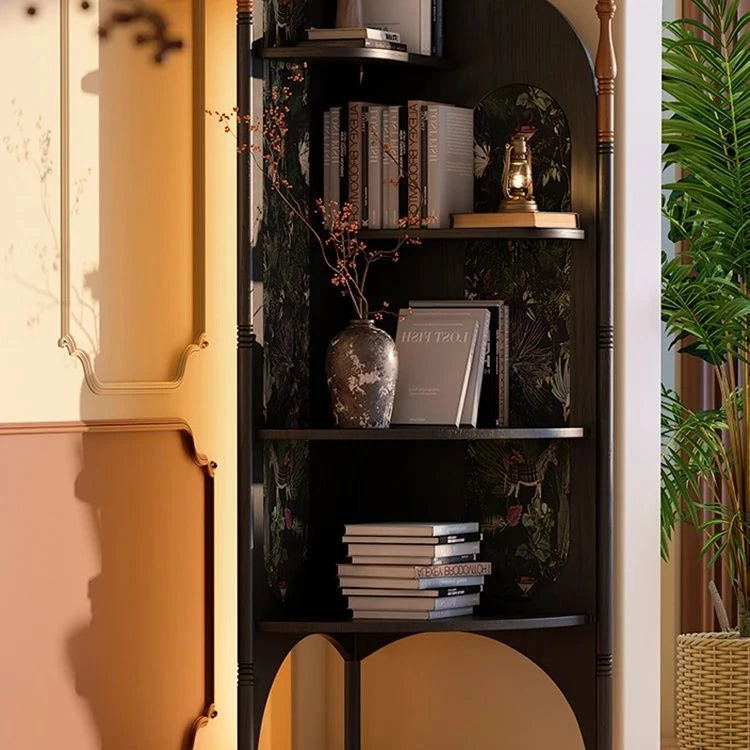 Stylish Ash Wood Storage Rack - Elegant Corner Bookshelf Unit for Modern Home Décor fbgym-4757