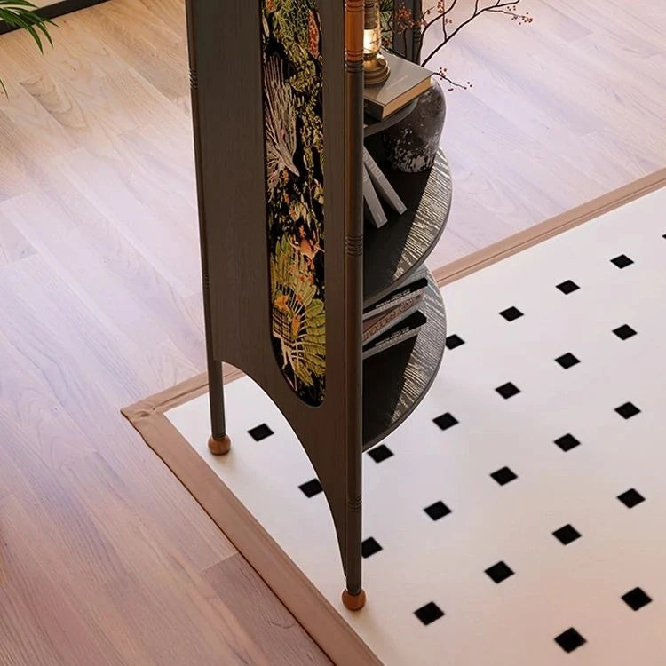 Stylish Ash Wood Storage Rack - Elegant Corner Bookshelf Unit for Modern Home Décor fbgym-4757