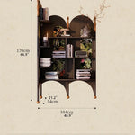 Stylish Ash Wood Storage Rack - Elegant Corner Bookshelf Unit for Modern Home Décor fbgym-4757