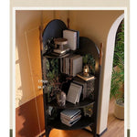 Stylish Ash Wood Storage Rack - Elegant Corner Bookshelf Unit for Modern Home Décor fbgym-4757