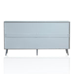 Modern Lacquered 4 Door Wooden Cabinet Sideboard Buffet Server Cabinet Storage Cabinet, for Living Room, Entryway, Hallway, Office, Kitchen and Dining Room, Champagne Silver W1435P191609-djyc