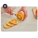 Elegant White & Gray Sintered Stone Table with Cherry Wood Finish - Modern Design fcp-1282