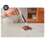 Elegant White & Gray Sintered Stone Table with Cherry Wood Finish - Modern Design fcp-1282