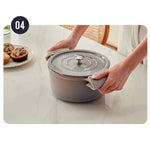 Elegant White & Gray Sintered Stone Table with Cherry Wood Finish - Modern Design fcp-1282