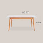 Elegant White & Gray Sintered Stone Table with Cherry Wood Finish - Modern Design fcp-1282