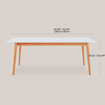 Elegant White & Gray Sintered Stone Table with Cherry Wood Finish - Modern Design fcp-1282