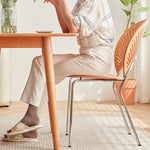 Stylish Light Brown and Black Chair for Modern Living Spaces fcp-1284