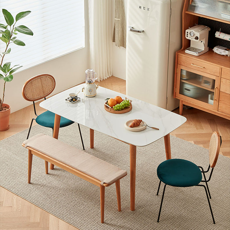 Luxurious Blue Velvet Rattan Chair with Cherry Wood Frame fcp-1285