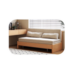Premium Beige Gray Sofa with Zelkova Wood Frame and Cotton-Linen Upholstery fcp-1291