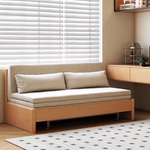 Premium Beige Gray Sofa with Zelkova Wood Frame and Cotton-Linen Upholstery fcp-1291
