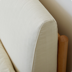 Premium Beige Gray Sofa with Zelkova Wood Frame and Cotton-Linen Upholstery fcp-1291