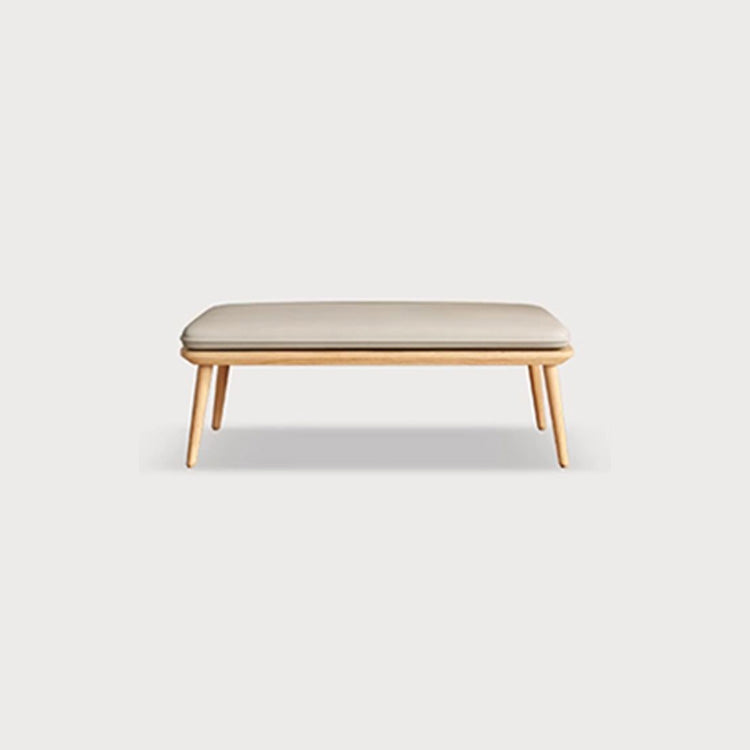 Versatile Beige & Gray Stool with Khaki Green Ash Wood and Premium Leathaire Finish fcp-1294