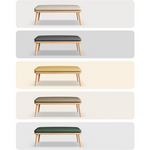 Versatile Beige & Gray Stool with Khaki Green Ash Wood and Premium Leathaire Finish fcp-1294