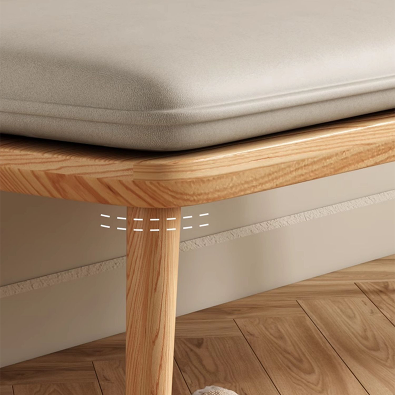 Versatile Beige & Gray Stool with Khaki Green Ash Wood and Premium Leathaire Finish fcp-1294