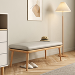Versatile Beige & Gray Stool with Khaki Green Ash Wood and Premium Leathaire Finish fcp-1294