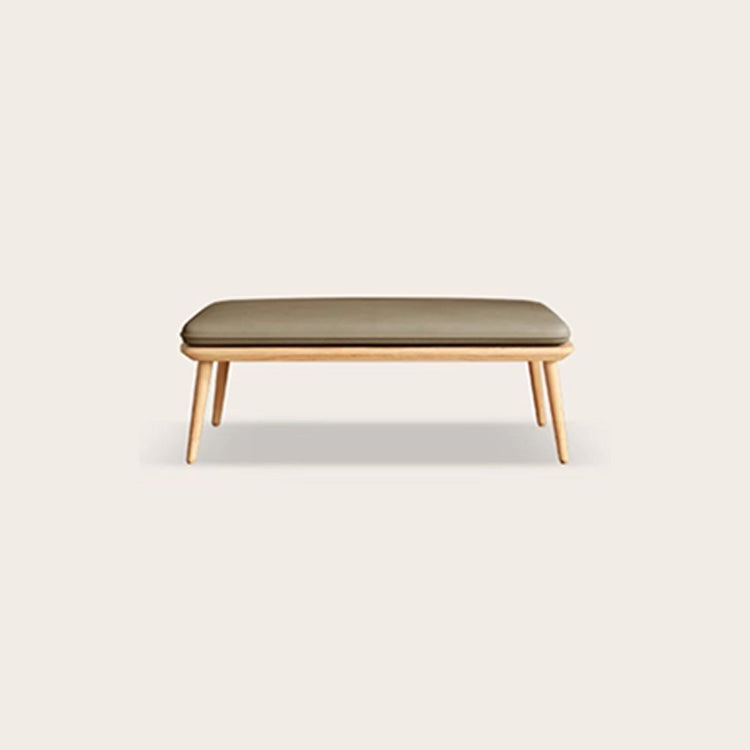 Versatile Beige & Gray Stool with Khaki Green Ash Wood and Premium Leathaire Finish fcp-1294
