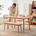 Stylish Natural Cherry Wood Dining Table | Premium Quality & Elegant Design fcp-1296